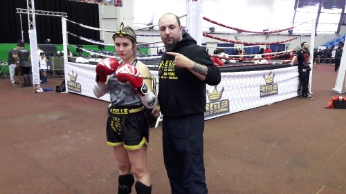 Championnat de France Muay-Thaï Cadette FFKMDA - St Ouen - 6-05-2017 - Axelle Pelletier (2)