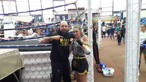 Championnat de France Muay-Thaï Cadette FFKMDA - St Ouen - 6-05-2017 - Axelle Pelletier (5)