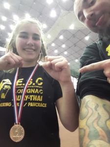 Championnat de France Muay-Thaï Cadette FFKMDA - St Ouen - 6-05-2017 - Axelle Pelletier (6)